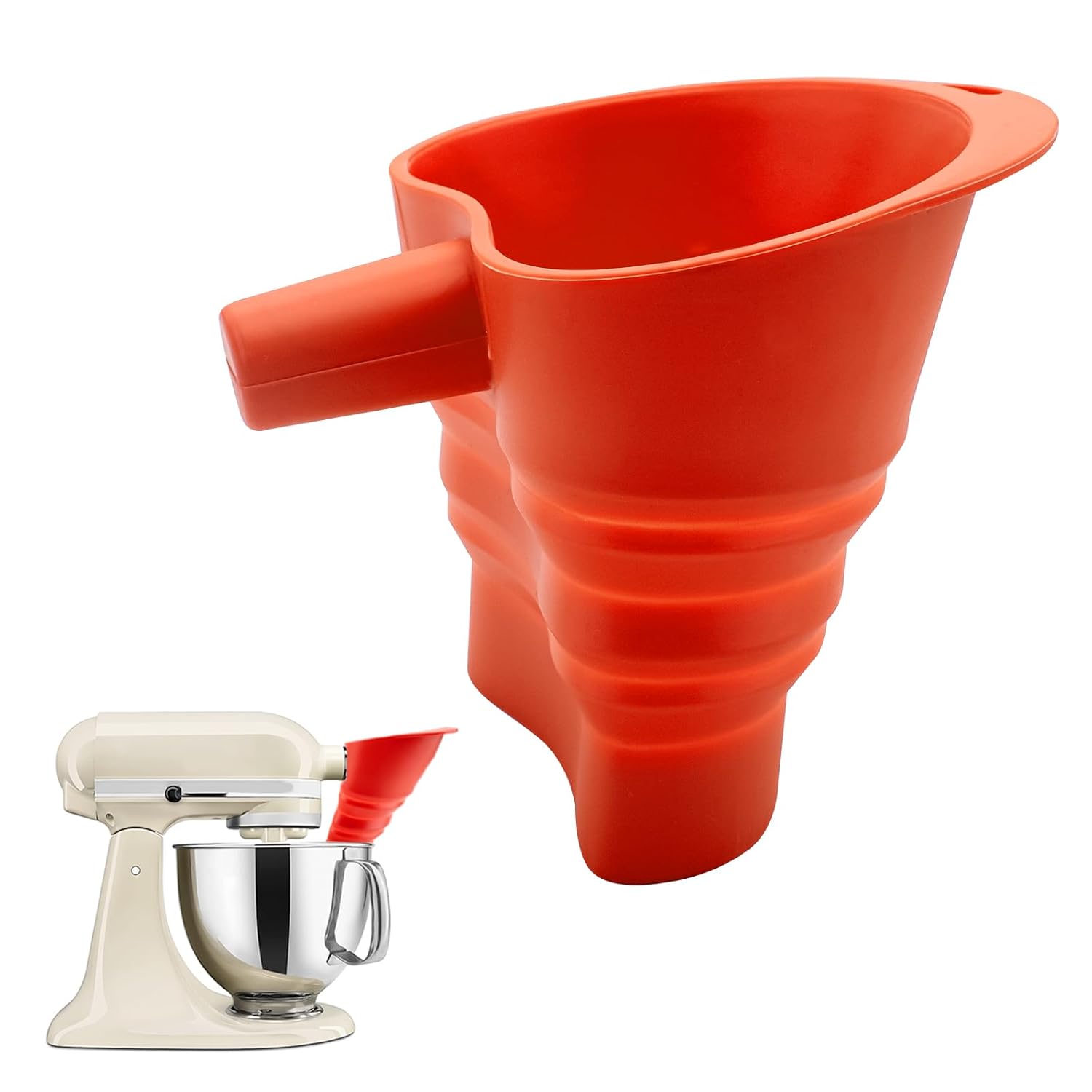 Kitchen Baking Aid - Silikonowy lejek do mąki, czerwony, bez