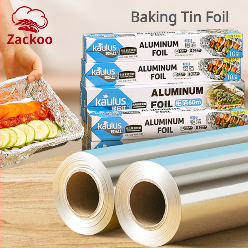 Kitchen Baking Tins - Zackoo 10/20/40M Folia aluminiowa do pieczenia