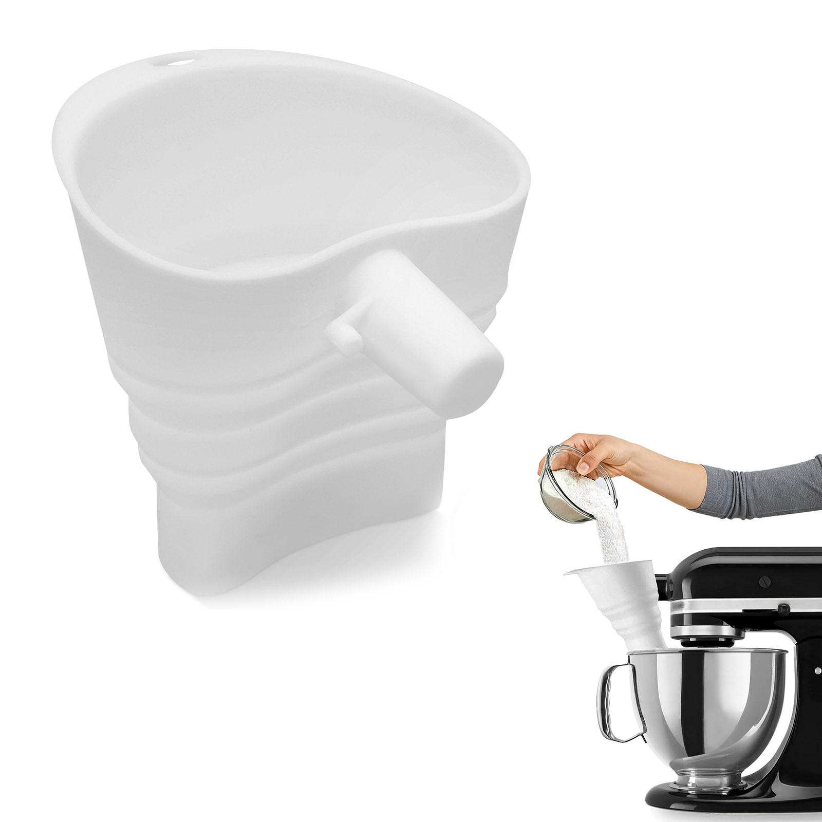 Kitchen Baking Aid - Silikonowy lejek do mąki do miksera