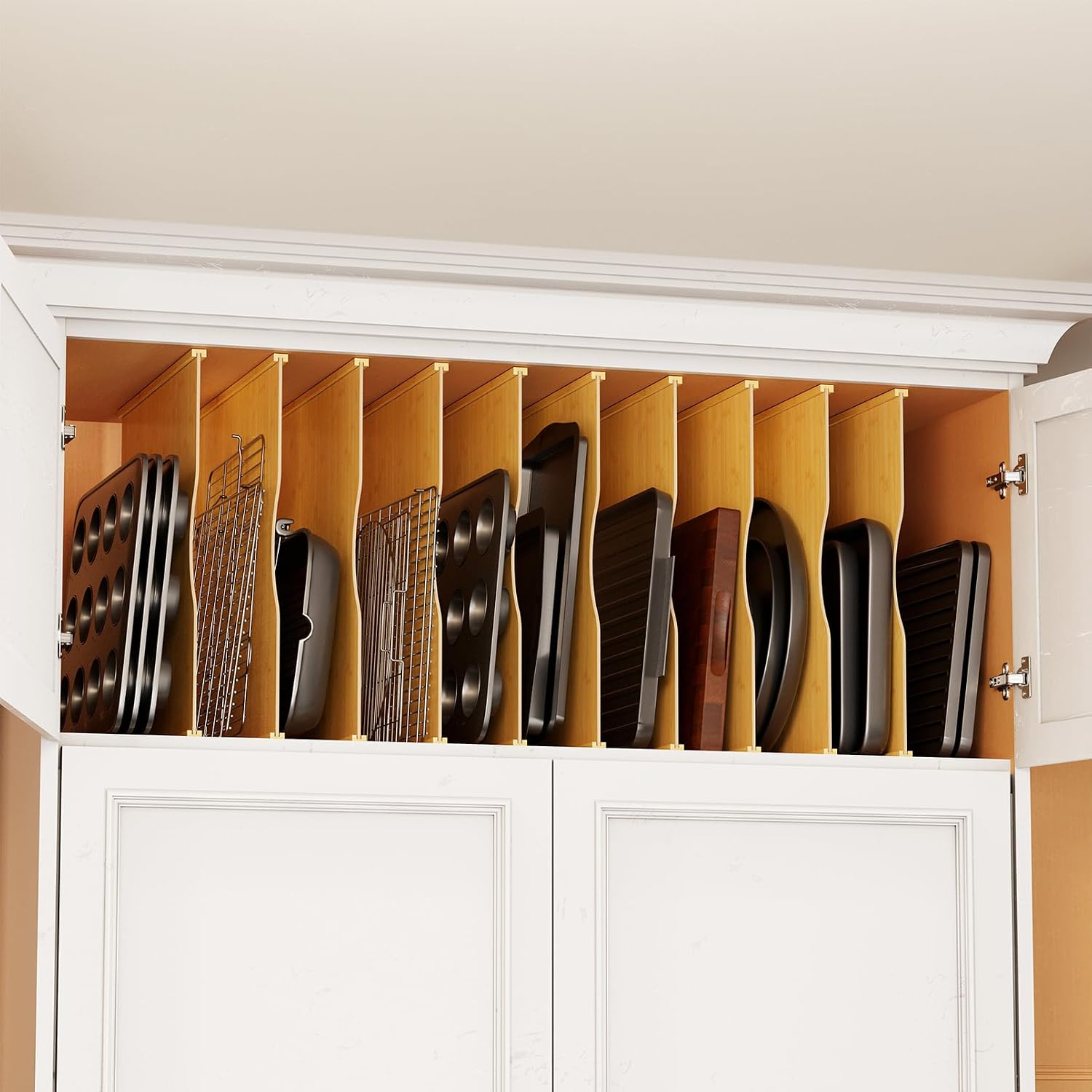 Kitchen Baking Pantry - 10 sztuk bambusowych przegródek do szafek