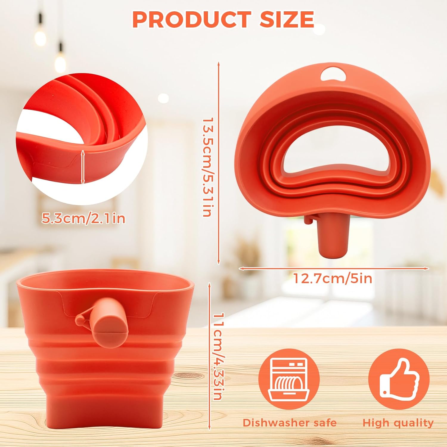 Silikonowy lejek do mąki, czer – Kitchen Baking Aid recenzja i cena